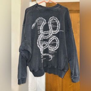 ANINE BING Jaci Sweatshirt Twisted Snake In Washed black Size M